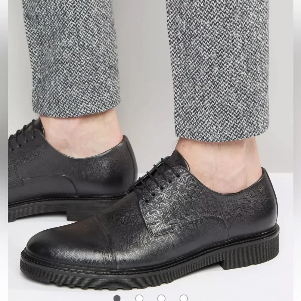HUGO by Hugo Boss Durb Derby/Oxford Shoes Size 45 US 12  Leather Charcoal/Blk